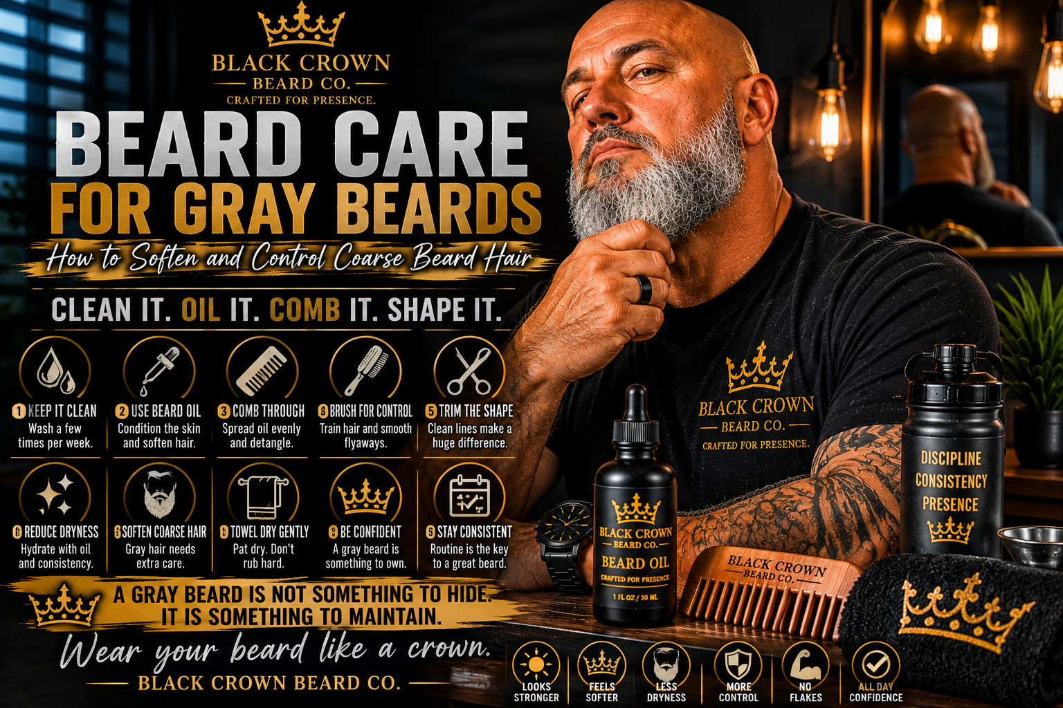 Beard Care for Gray Beards: How to Soften and Control Coarse Beard Hair