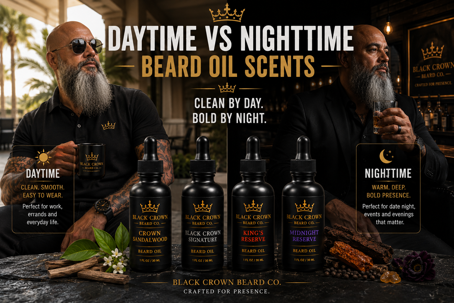 Beard Oil Scents for Daytime vs Nighttime