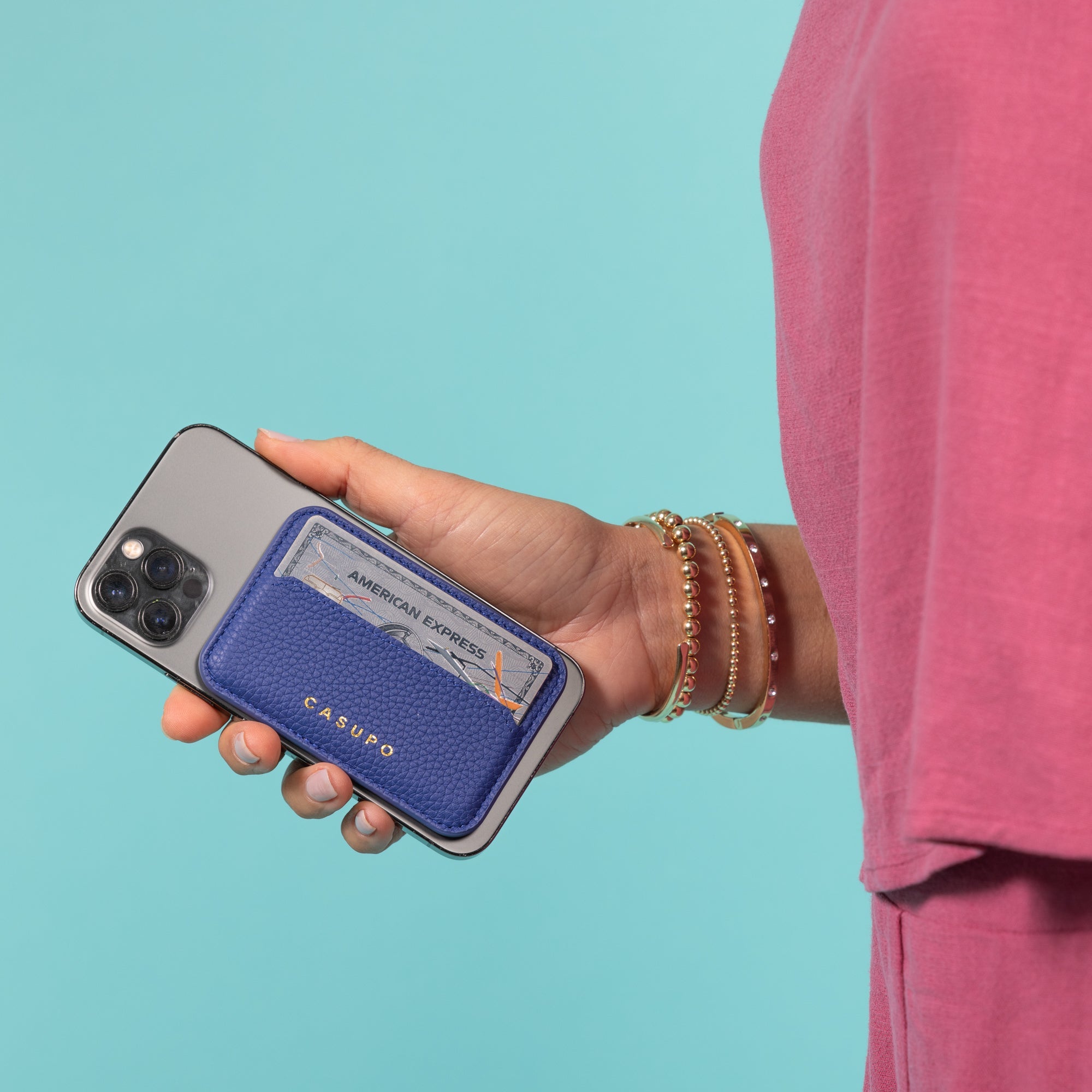 MagSafe RFID Leather Card Wallet – Cobalt
