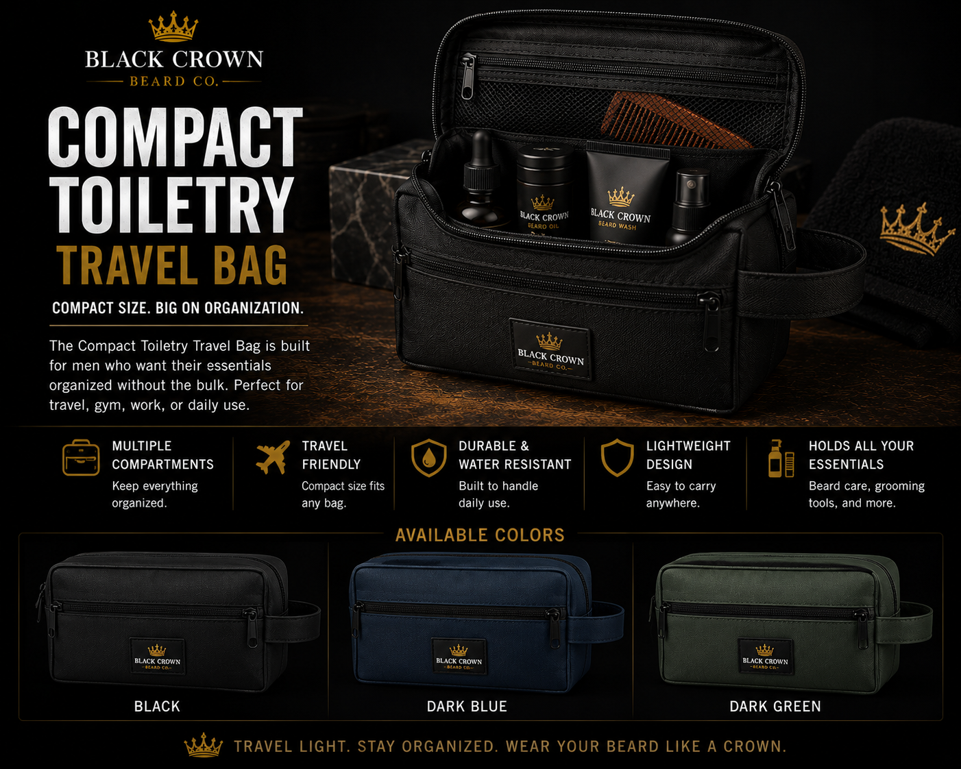 Compact Toiletry Travel Bag