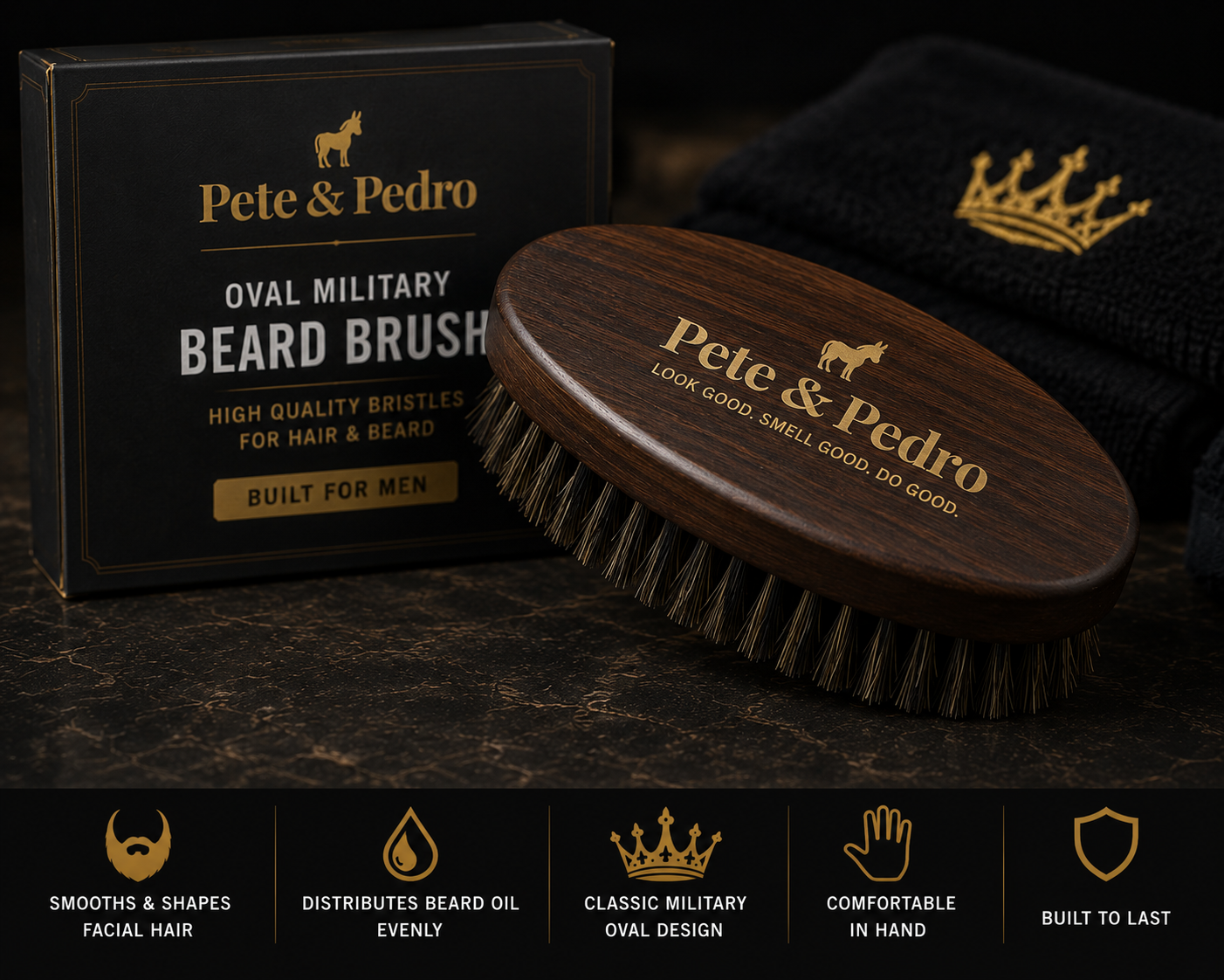 Oval Military Beard Brush